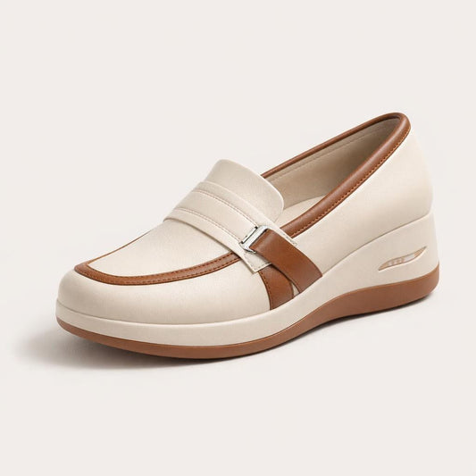 Mocassin plateforme femme cuir