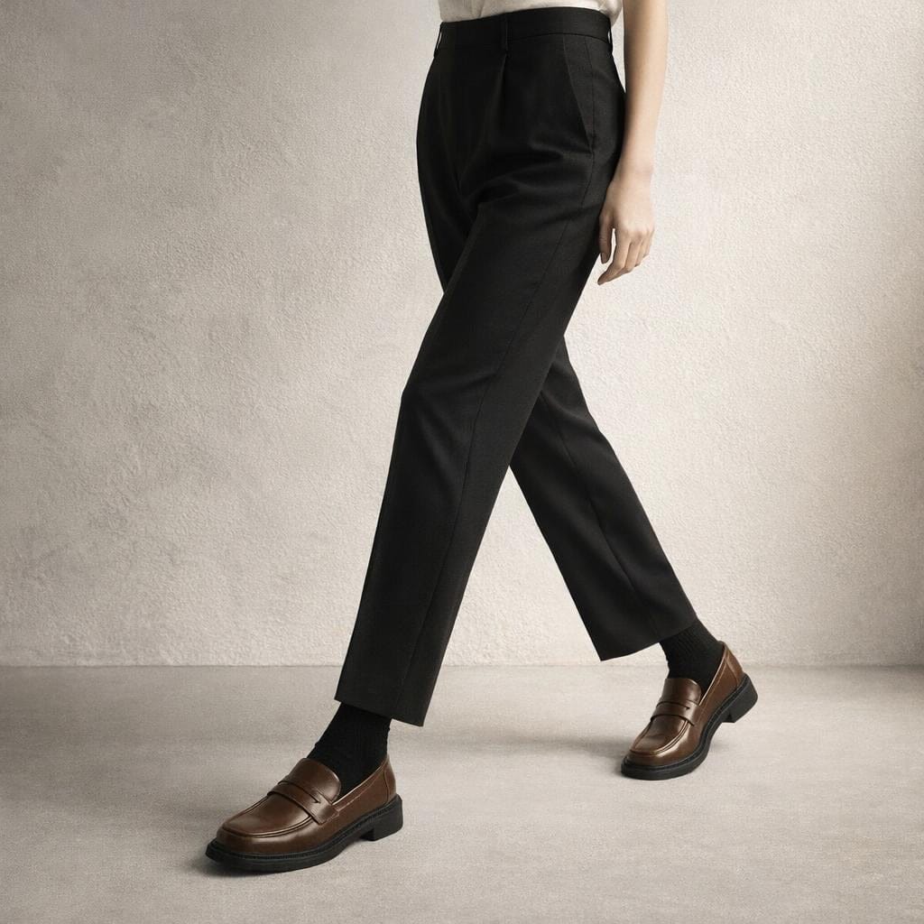 Mocassin plateforme marron femme