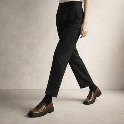 Mocassin plateforme marron femme