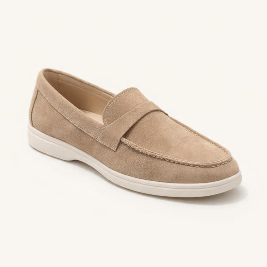 Mocassins femme beige daim