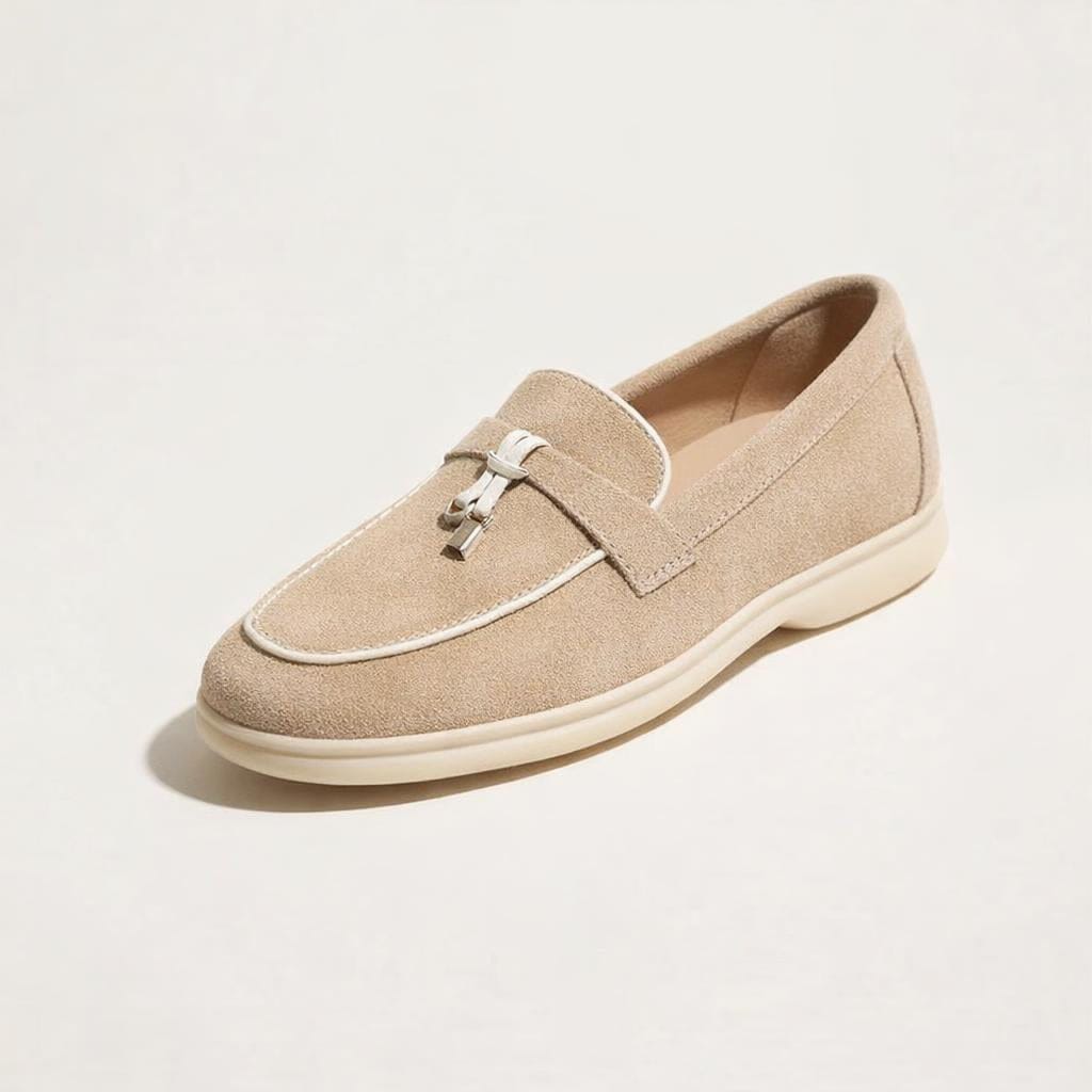 Mocassins femme beige luxe
