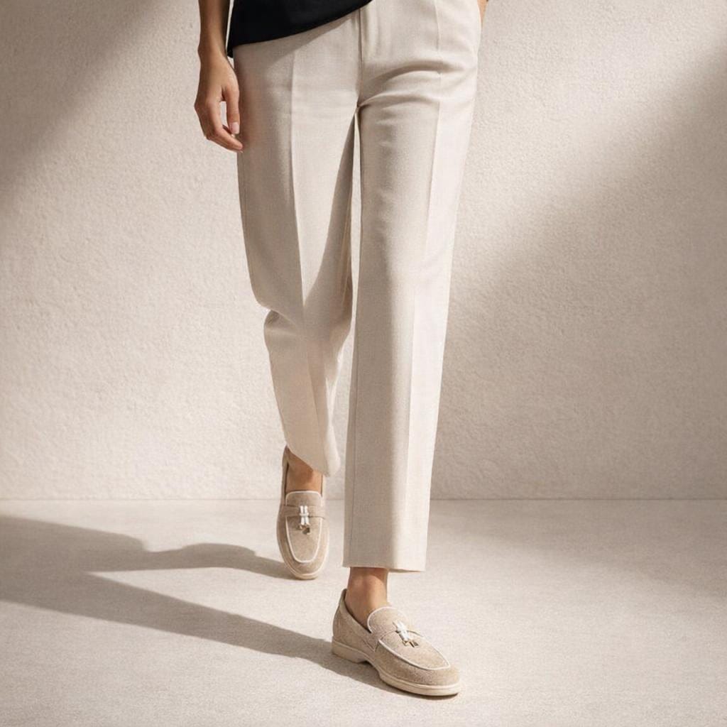 Mocassins femme beige luxe