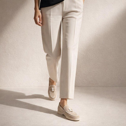Mocassins femme beige luxe