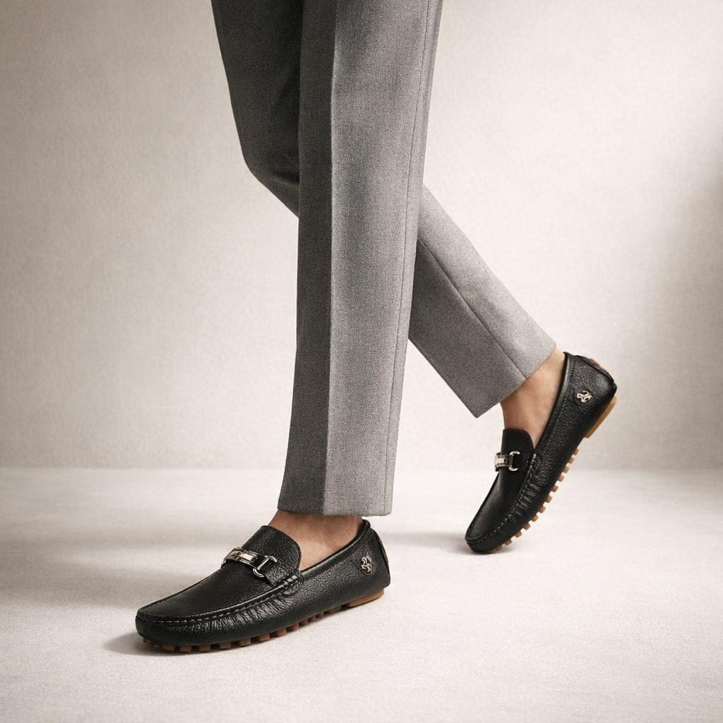 Mocassins homme cuir souple noir