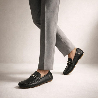 Mocassins homme cuir souple noir