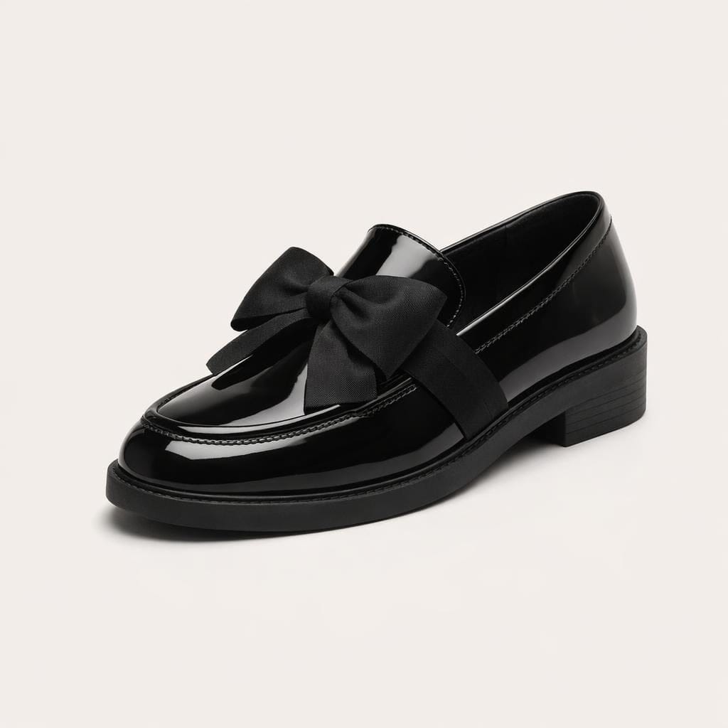 Mocassins vernis noir pour femme