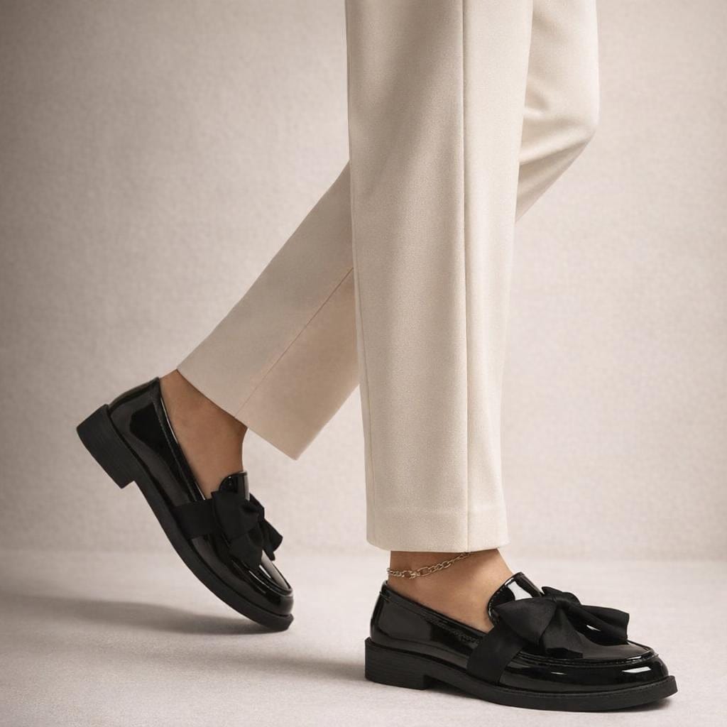 Mocassins vernis noir pour femme